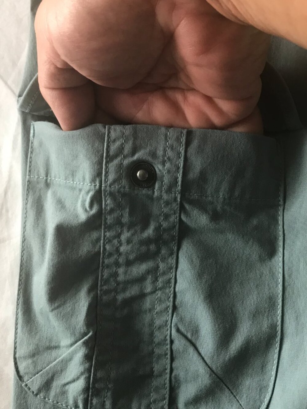 Kuhl Vintage Patina Dye Utility Cargo Pants Women 12 Blue Mid Rise Snap Cuff - Picture 13 of 15